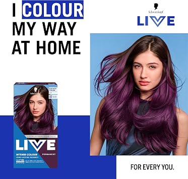 Schwarzkopf LIVE Intense Colour U69 Amethyst Chrome, Long-lasting Permanent Violet Hair Dye, With Extra Colour Refresh Gloss