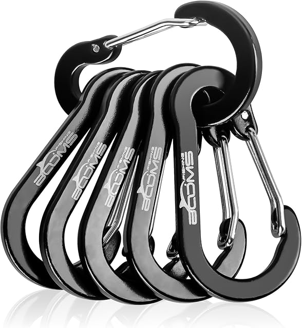 Booms Fishing CC1 Multi-Use Carabiner Clips For Key,Fishing,Camping,Outdoor sport,Daily life