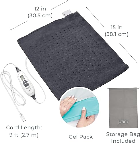 Miniatura 5 de Pure Enrichment® PureRelief® Duo - Almohadilla térmica 2 en 1 con paquete de gel caliente y frío XL extraíble, almohadilla de microfelpa suave que
