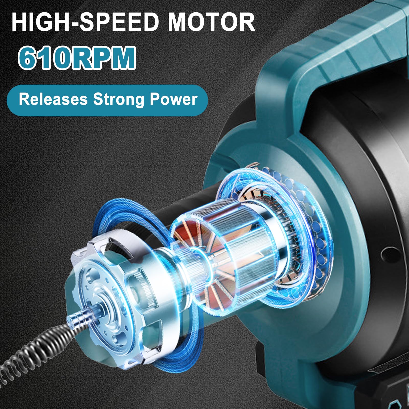 Nettoyeur de canalisations compatible avec batterie Makita 18 V, diamètre 9 mm, 7 m, spirale de nettoyage pour canalisations de Ø 16 à 85 mm, nettoyeur de canalisations électrique pour toilettes
