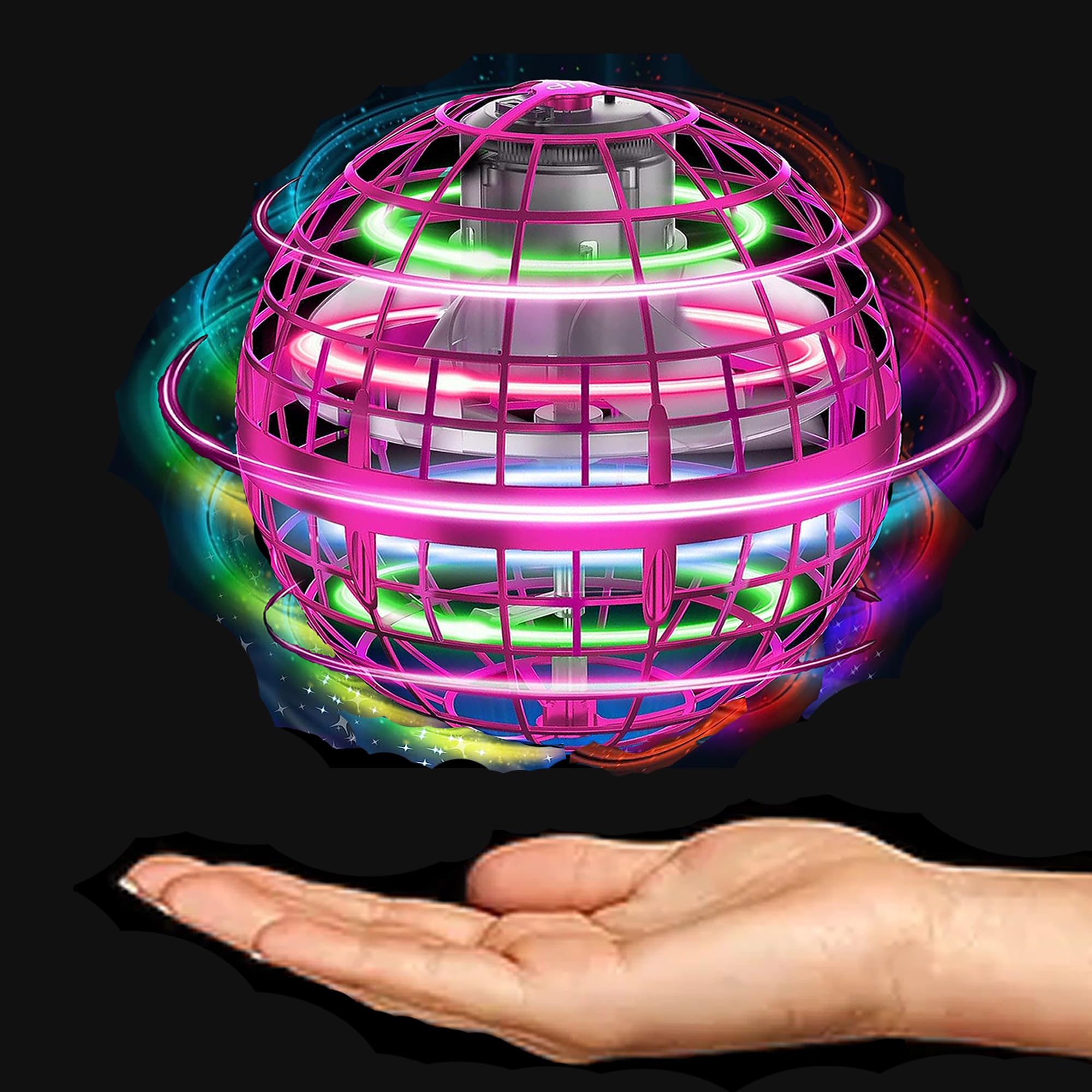 Awesome Flying Orb Ball Toy; Upgraded Gorgeous Boomerang Hover Galaxy Ball. Levitating Hand Controlled Orb. Cool Toys as Gifts for 6 7 8 9 10+ Year Old Boys Girls & Adults. (Purple)