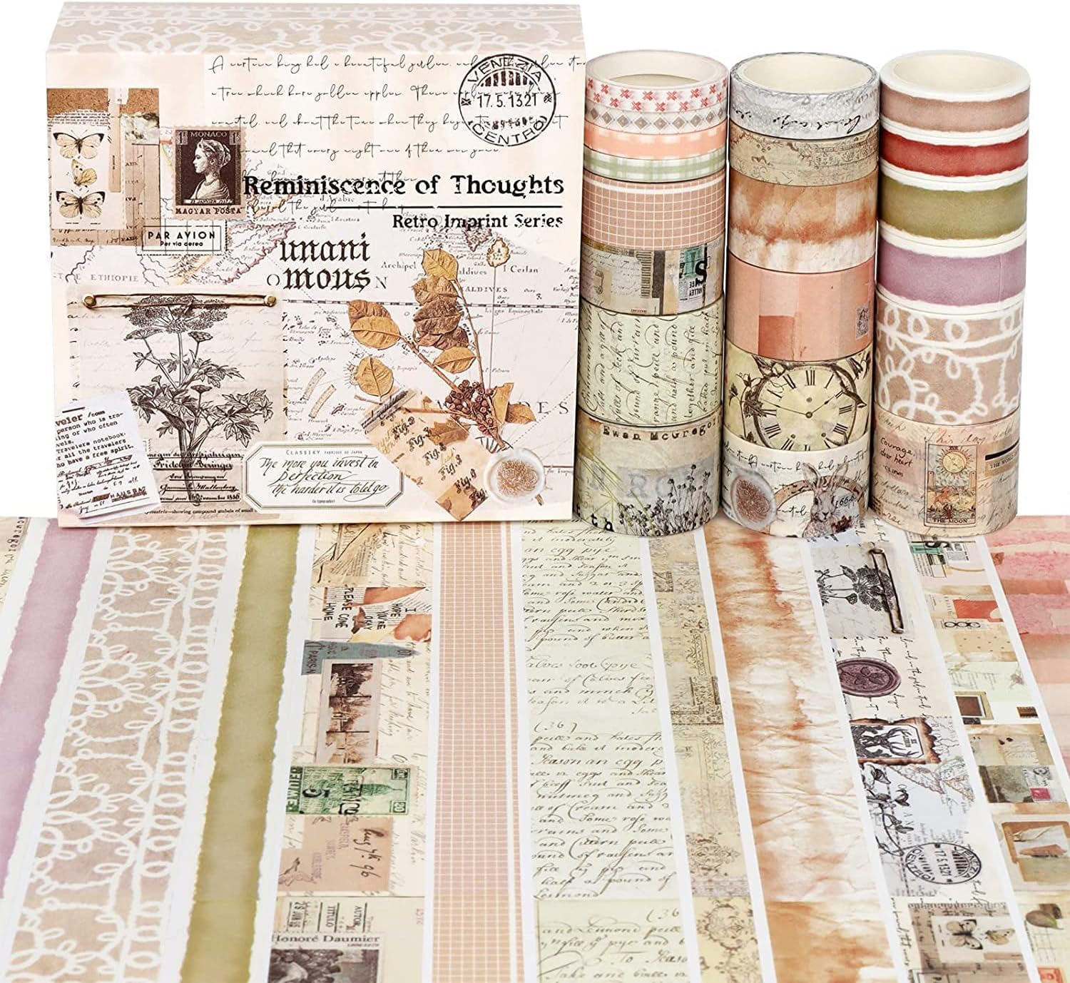 Washi tape Set,Decorative Adhesive Tape 20 Rolls,Colored Masking Tape for Scrapbooking Supplies,Kids Craft Supplies,Party Decorations and Arts, Bullet Journals,Planners