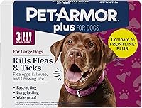 PetArmor Plus Flea & Tick Treatment for Large Dogs 45-88 lbs - 3 Doses Waterproof Fast-Acting Vet-Quality Formula