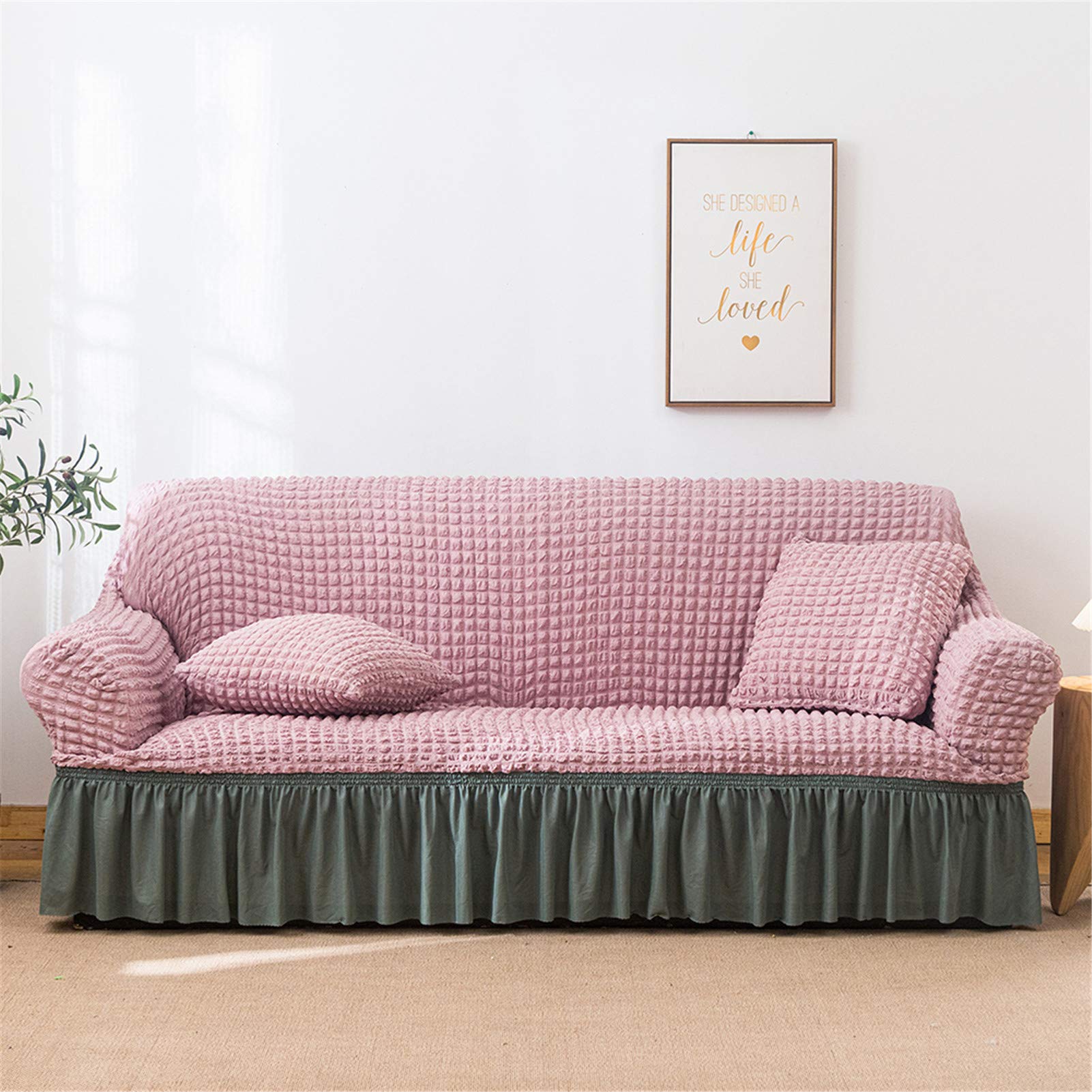 Sofa Überwürfe Sofabezug Stretch elastische Sofahusse Sofa Abdeckung, für Wohnzimmer Protector für Hunde Haustiere, in Verschiedene Größe und Farbe (P,1 Sitzplatz)