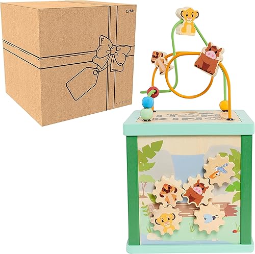 Disney Wooden Toys - Cubo de actividades de rey león, juguetes para niños a partir de 2 años, regalos y regalos