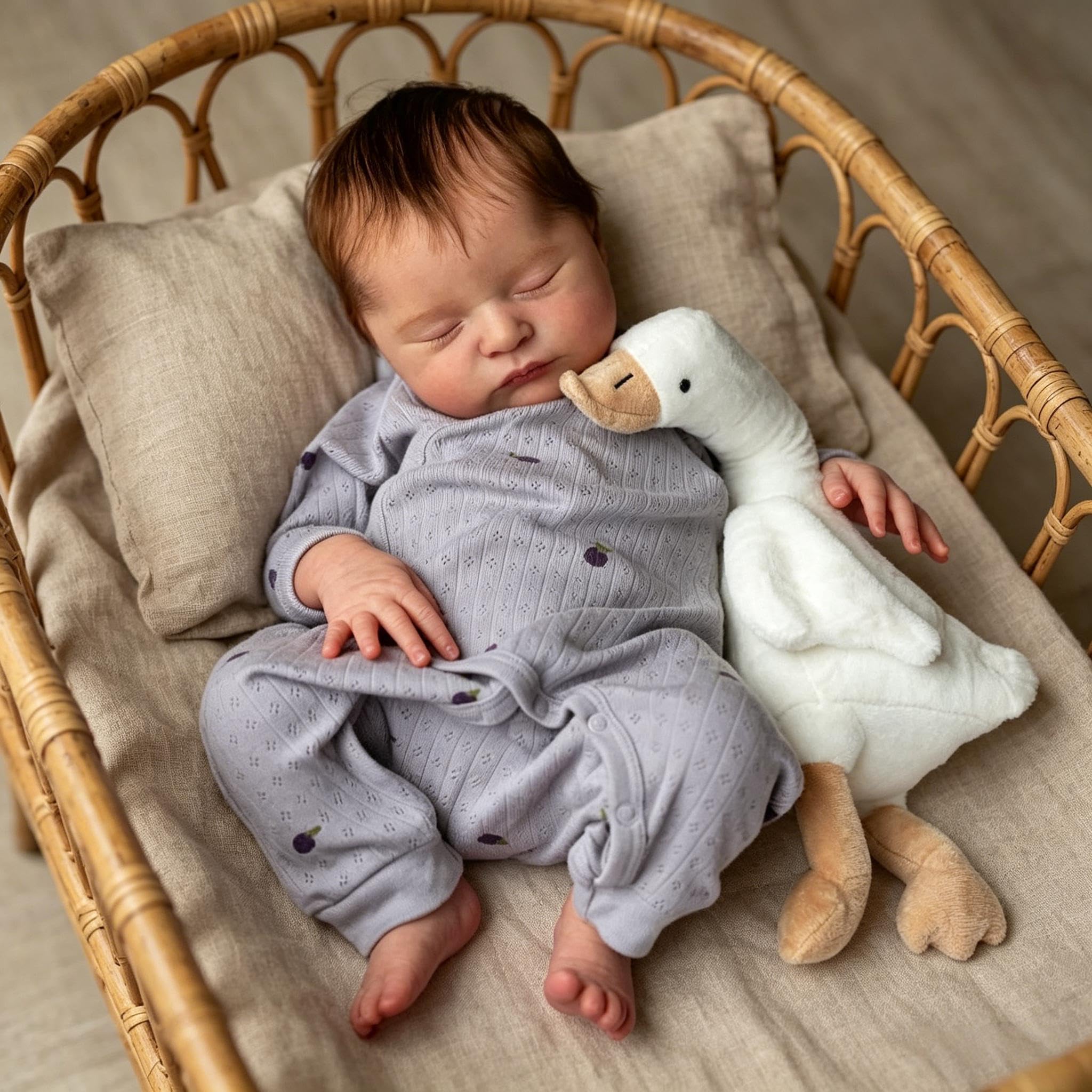 RXDOLL Prawdziwe życie Reborn Baby Dolls silikonowe lalki na całe ciało, winylowe, 45 cm, realistyczne lalki niemowlęce, które wyglądają prawdziwie śpiąco, pełne silikonowe lalki Reborn realistyczne