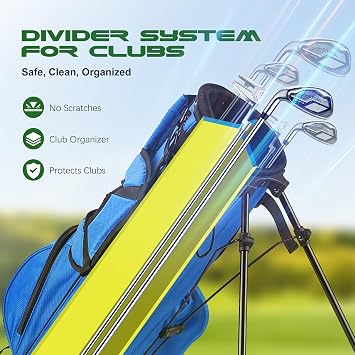 Junior Golf Stand Bag - Youth Golf Bag Ages 6-14+ Adult Lightweight Golf Stand Bag for Children & Adult
