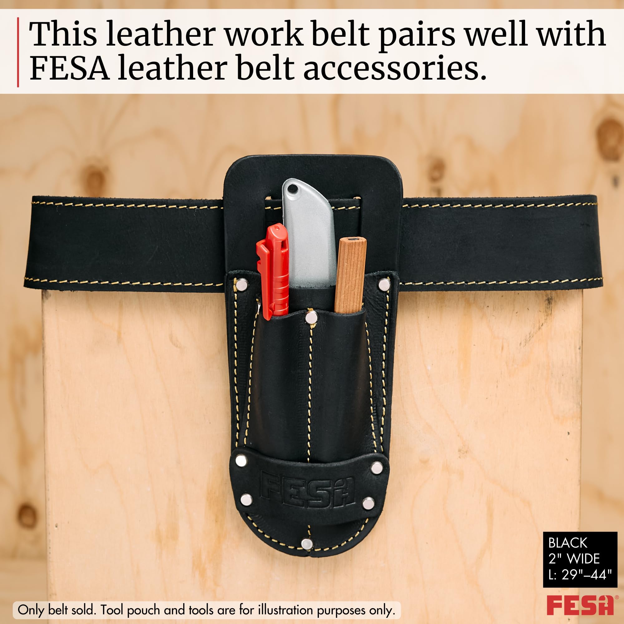 Amazon.com: FESA Men's Leather Tool Belt - Leather Tool Pouch Belt