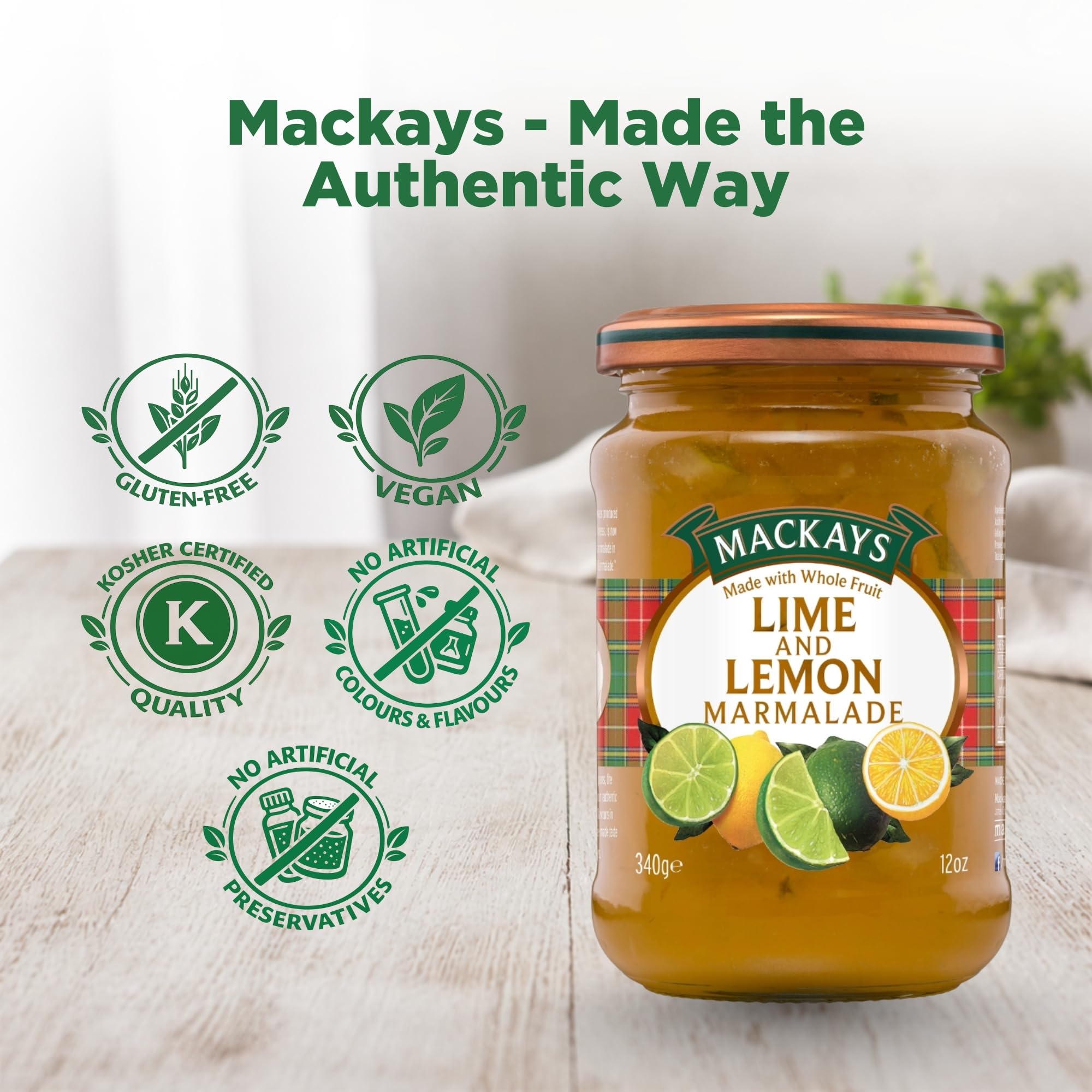 Amazon.com : Mackays Lime & Lemon Marmalade, 12 Oz : Grocery