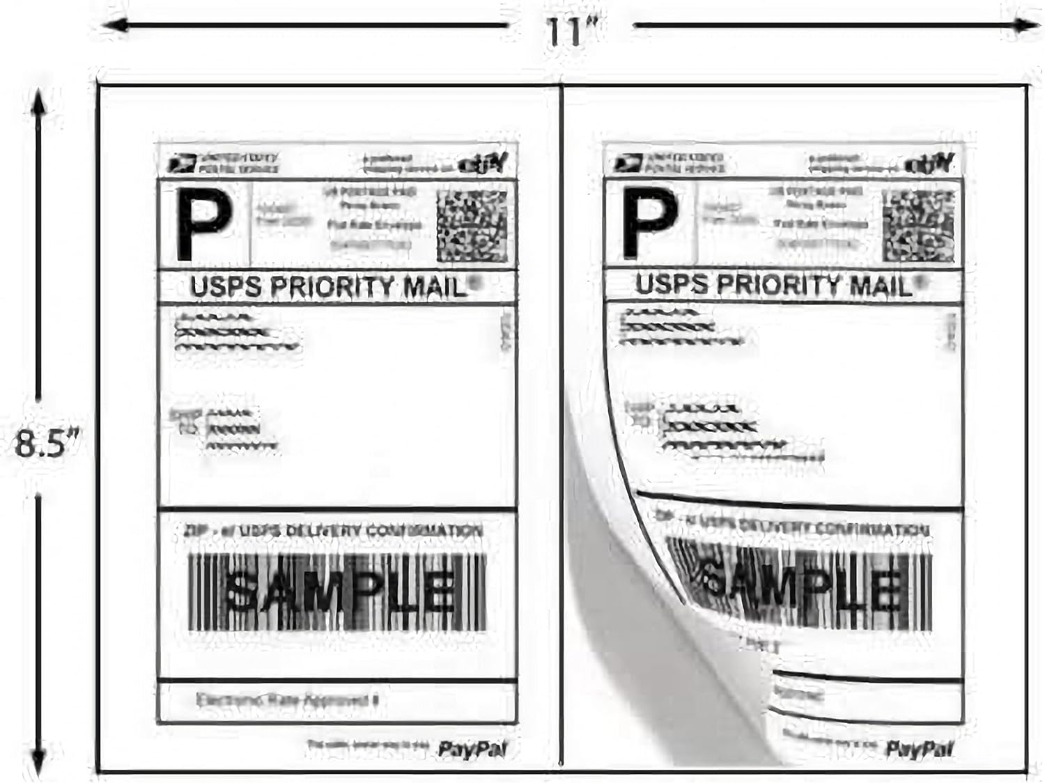 9527 Product 8.5" x 5.5" Half Sheet Self Adhesive Shipping Labels for Laser & Inkjet Printers, Easy to Peel Label, 500 Sheet 8.5 x 11 Address Labels, 2 Labels per Sheet (1000 Labels)