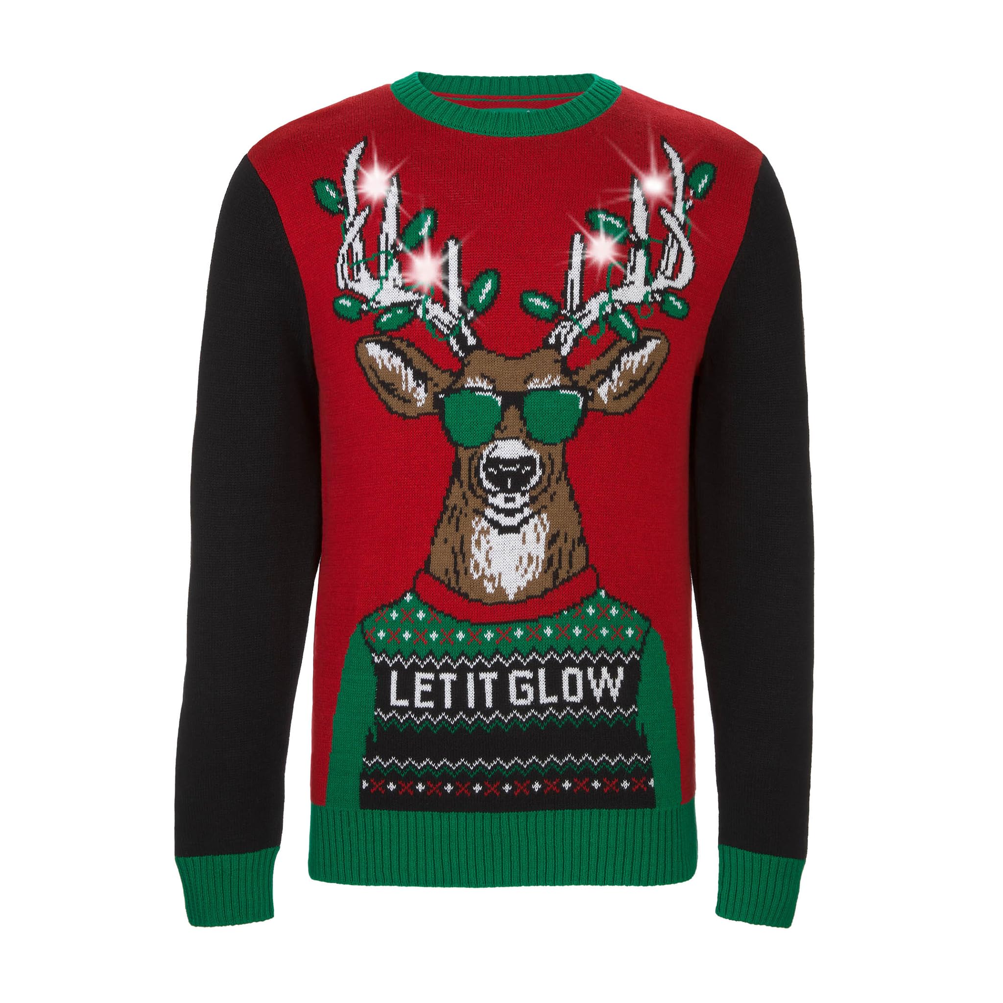 The Ugly Christmas Sweater Kit Men's Let It Glow Light-Up