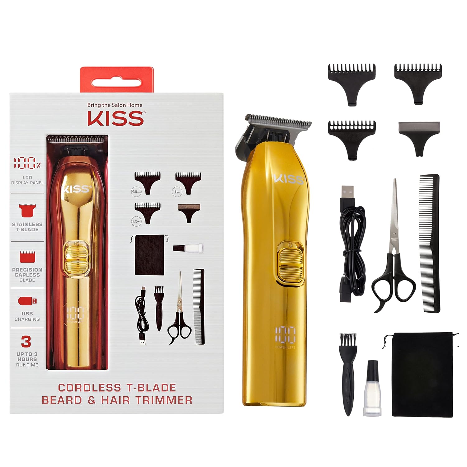 KISS Cordless T-Blade Beard & Hair Trimmer