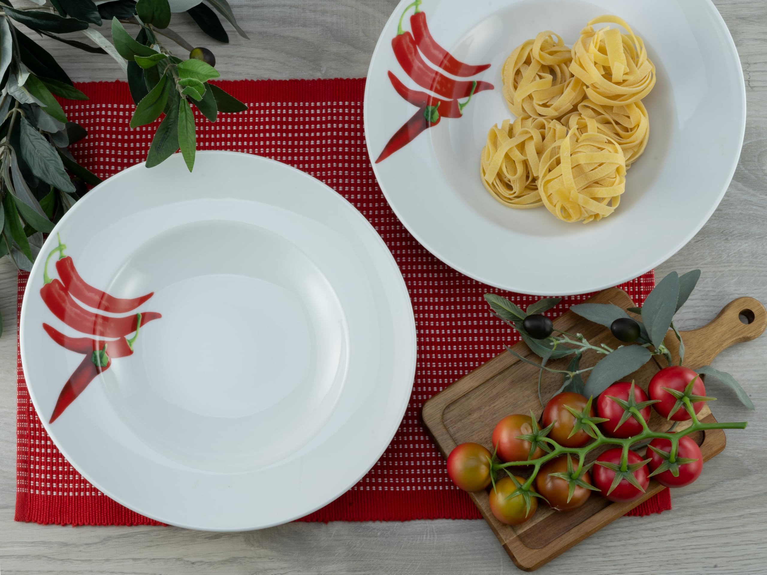 Creatable, 23434 Serie CHILLI, juego de vajilla, platos de pasta, 4 piezas