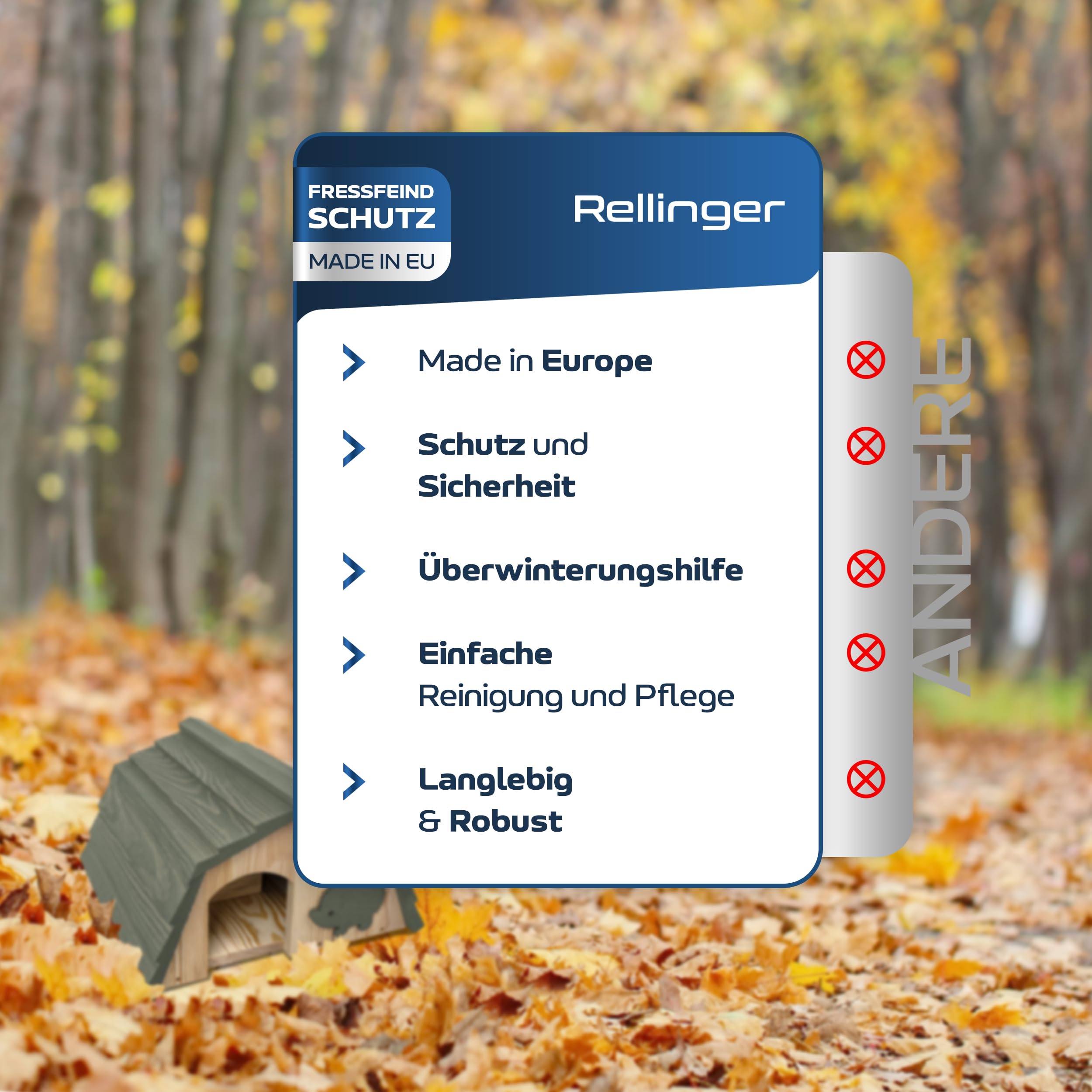 Igelhaus Winterfest mit Boden [SCHÜTZT VOR FRESSFEINDEN] - inkl. Labyrintheingang - Premium Igelfutterhaus mit Labyrinth Eingang - Hochwertige Igelhäuser Igel Haus - Igel Schlafhaus