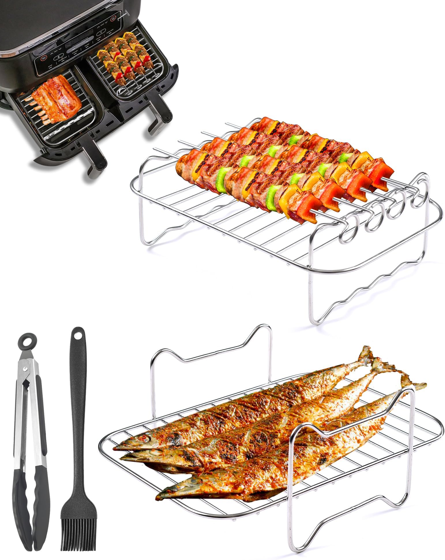 Air Fryer Rack 7Pcs Compatible with Ninja Food Dual Zone Air Fryer