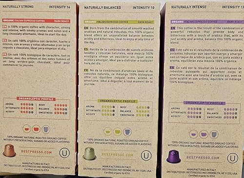 Miniatura 8 de Cápsulas de café expreso orgánico USDA Bestpresso de aluminio para máquina Nespresso, paquete de 120 unidades (paquete variado)