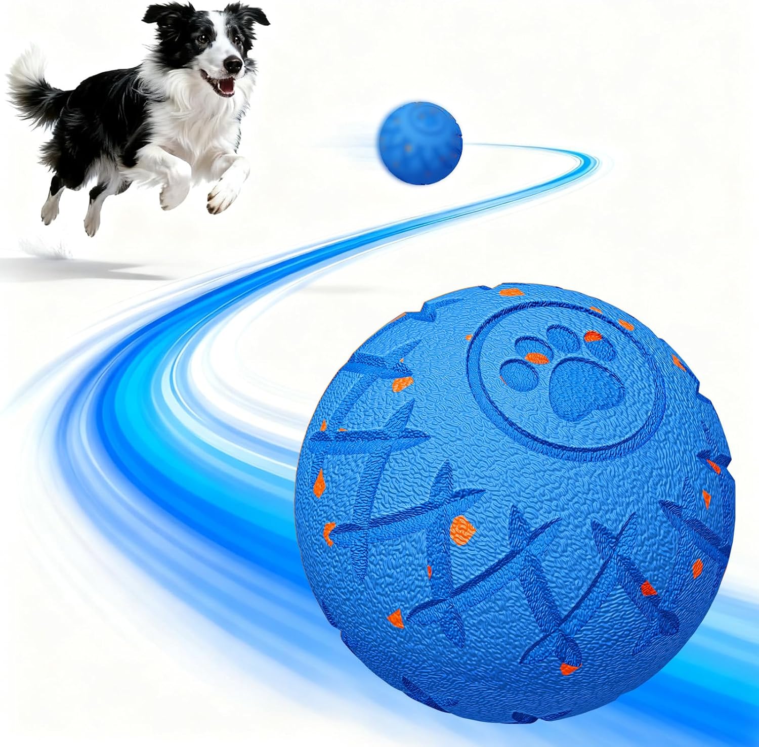 Interactive Dog Toys Dog Ball, Durable Motion Pet Toys for/Small/Medium/Large Dogs, Birthday Gifts, Automatic Moving, Bouncing and Rotating, E-TPU Material, IP54 Waterproof (Blue)