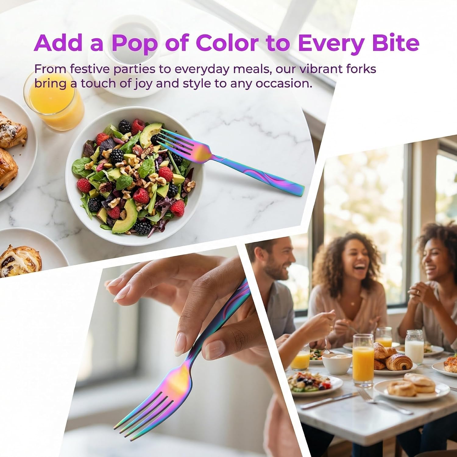 Rainbow 7.1 Inch Salad Fork Set of 12