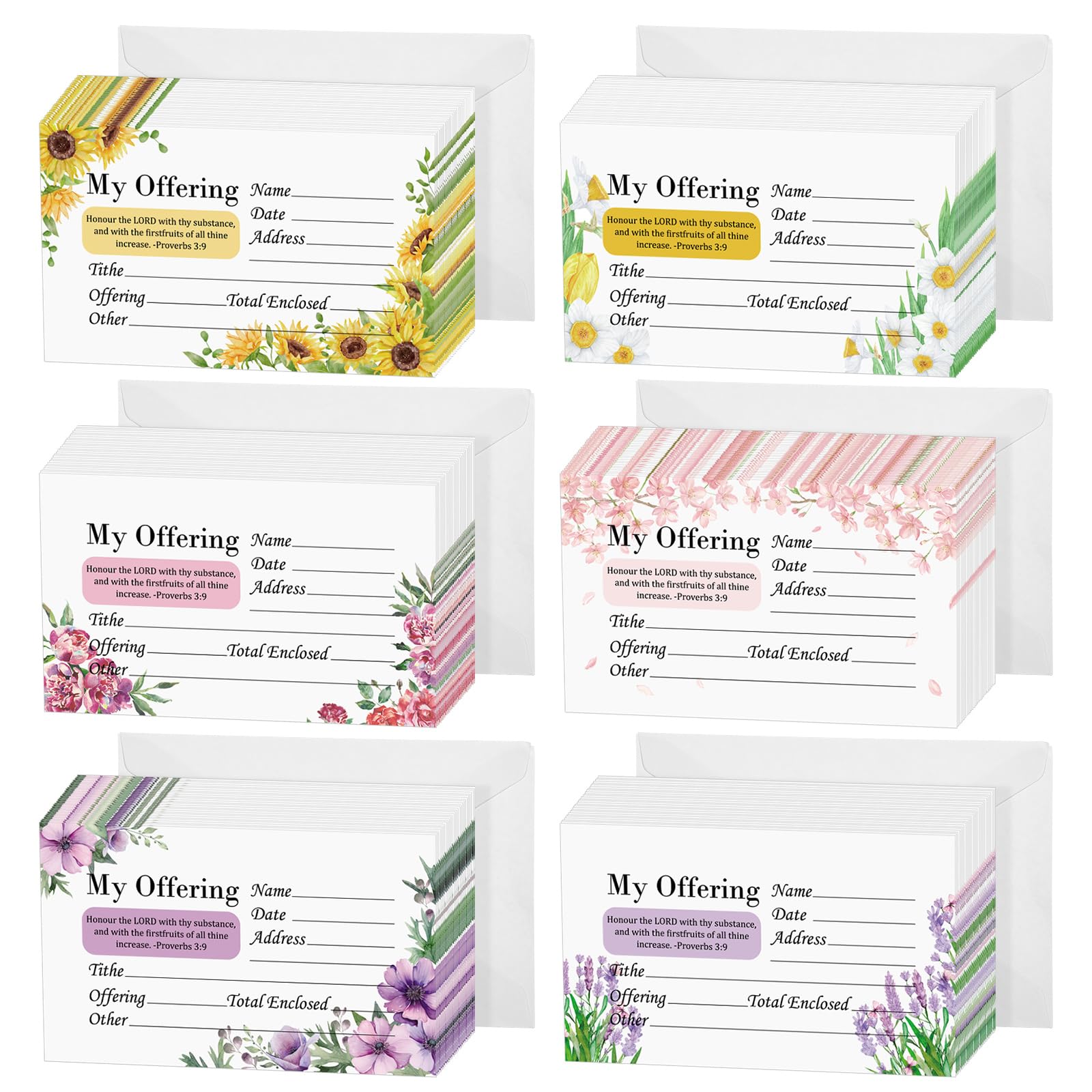 Tenare 600 Count Small Offering Envelopes for Church 2.99 x 5 Inch Tithe and Offering Envelopes Coin Donations Checks Cash Money Thank You Church Gift