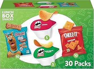 Kellogg's Cheez-It, Pringles & SCOOBY-DOO Lunch Box Snacks, Variety Pack, 27.05oz Box (30 Count)