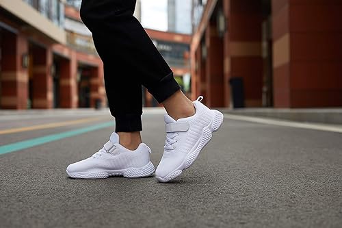 Miniatura 7 de Casbeam Tenis transpirables de malla para niños, ligeros, fáciles de caminar, con correa deportiva, para correr, para niños y niñas