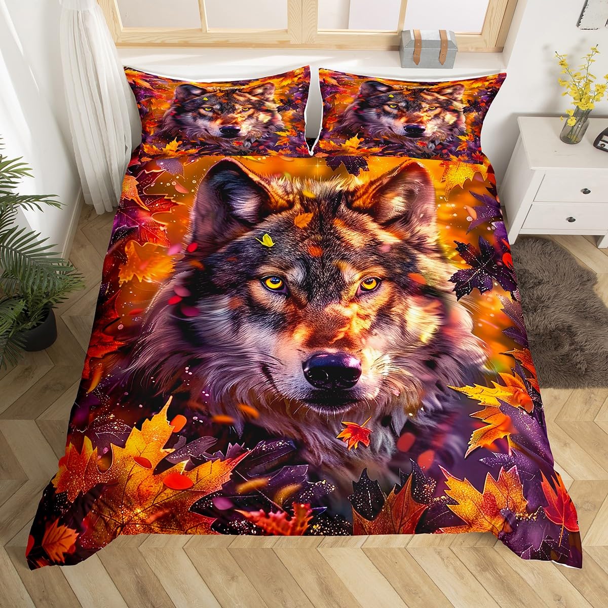 Housse de couette automne anti-décoloration pour lit enfant