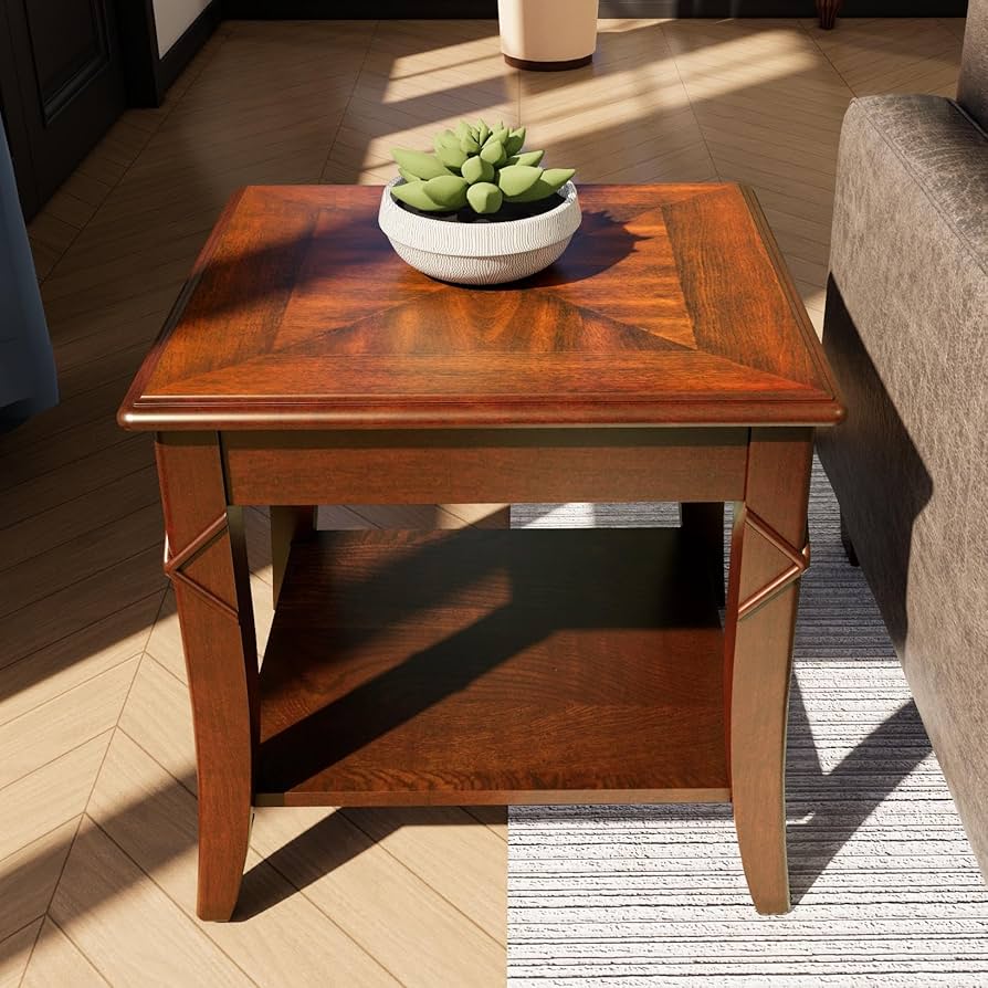Amazon.com: LEEMTORIG Cherry Solid Wood End Tables Living