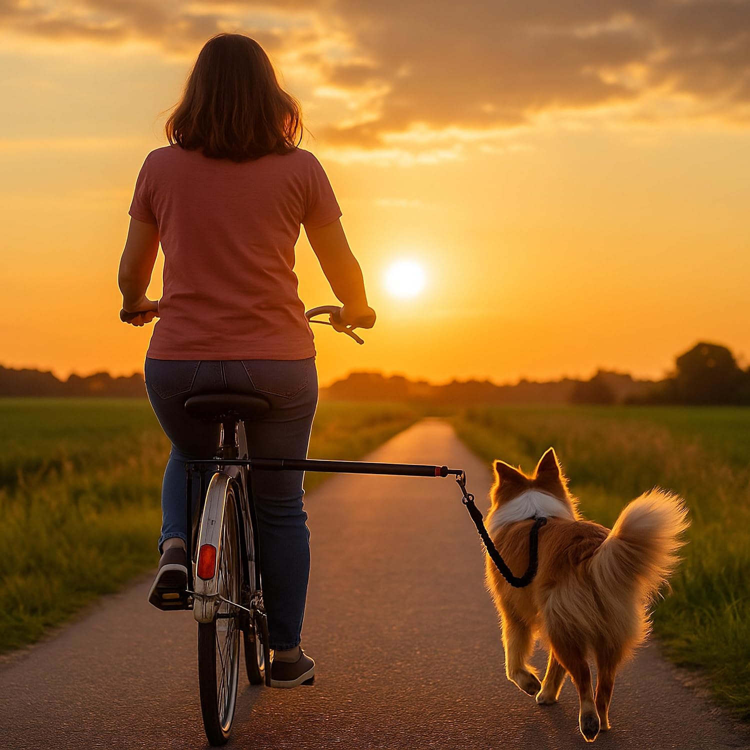 Relaxdays Bike Dog Lead, Bicycle Leash, Pole with...