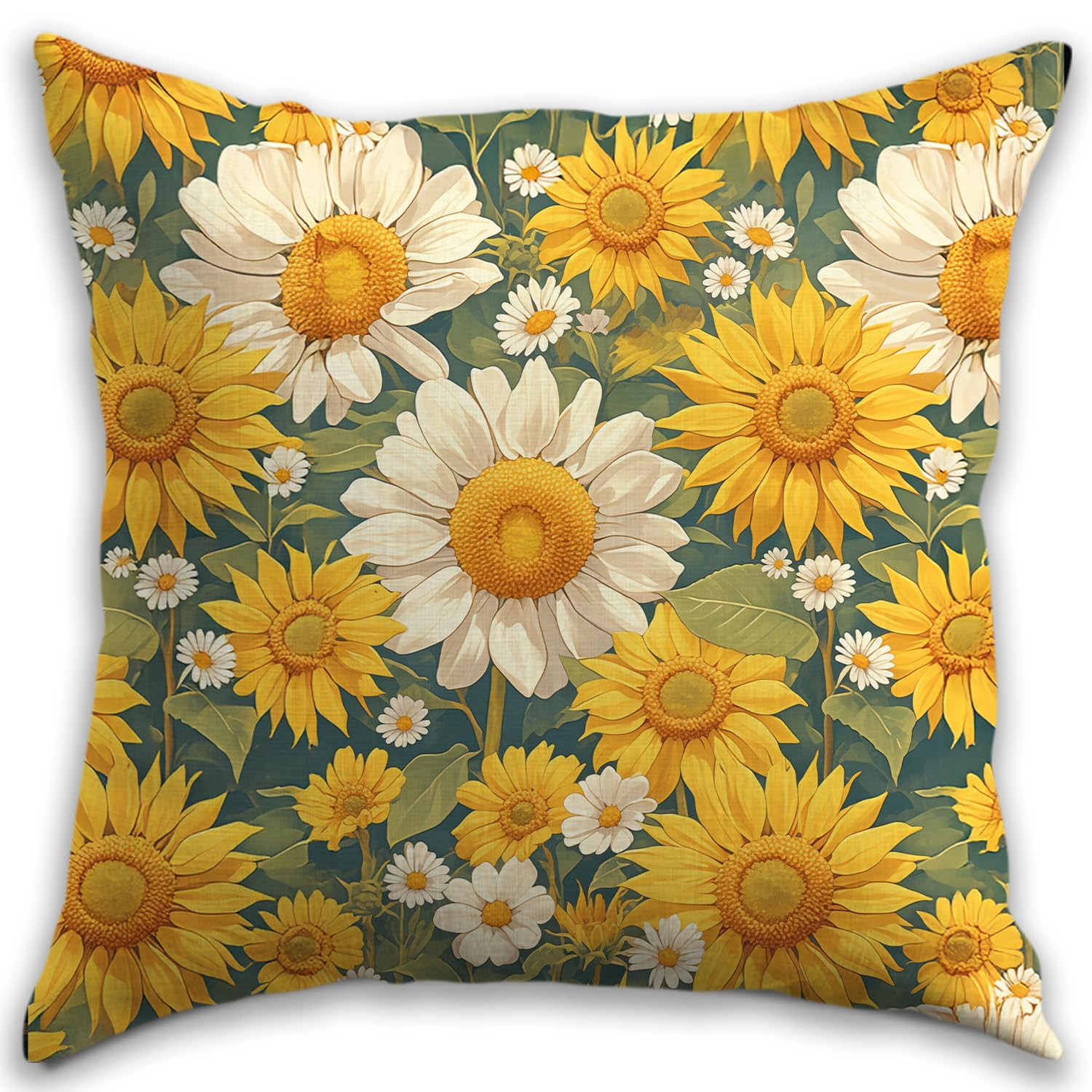 Vintage Floral Dragonfly Throw Pillow Cover 18x18 - William Morris Inspired Botanical Farmhouse Decor | Indoor Outdoor Cushion Case for Sofa Couch Bed