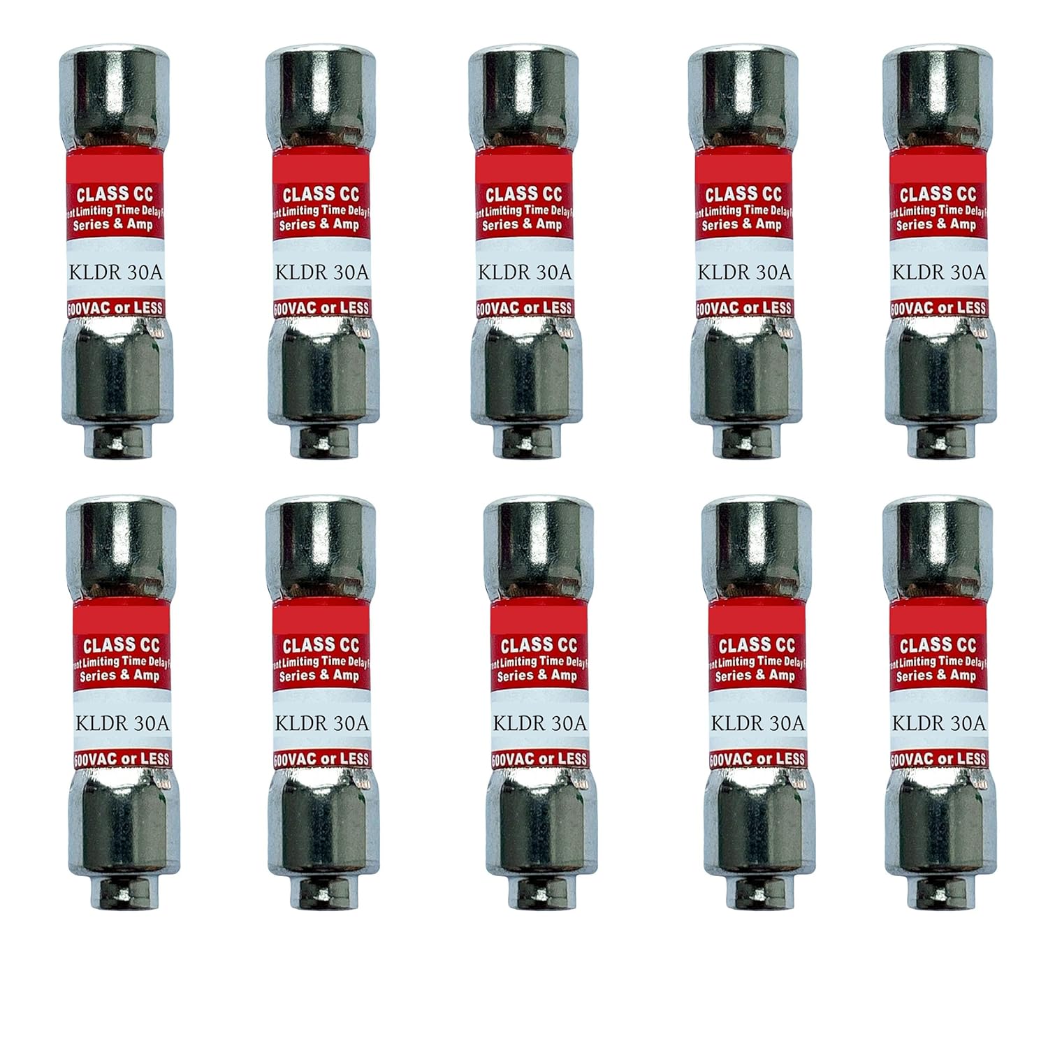 10-Pack New KLDR-30 KLDR-30A 600Vac Time Delay Fuse,KLDR 30A Class CC Cartridge Fuse