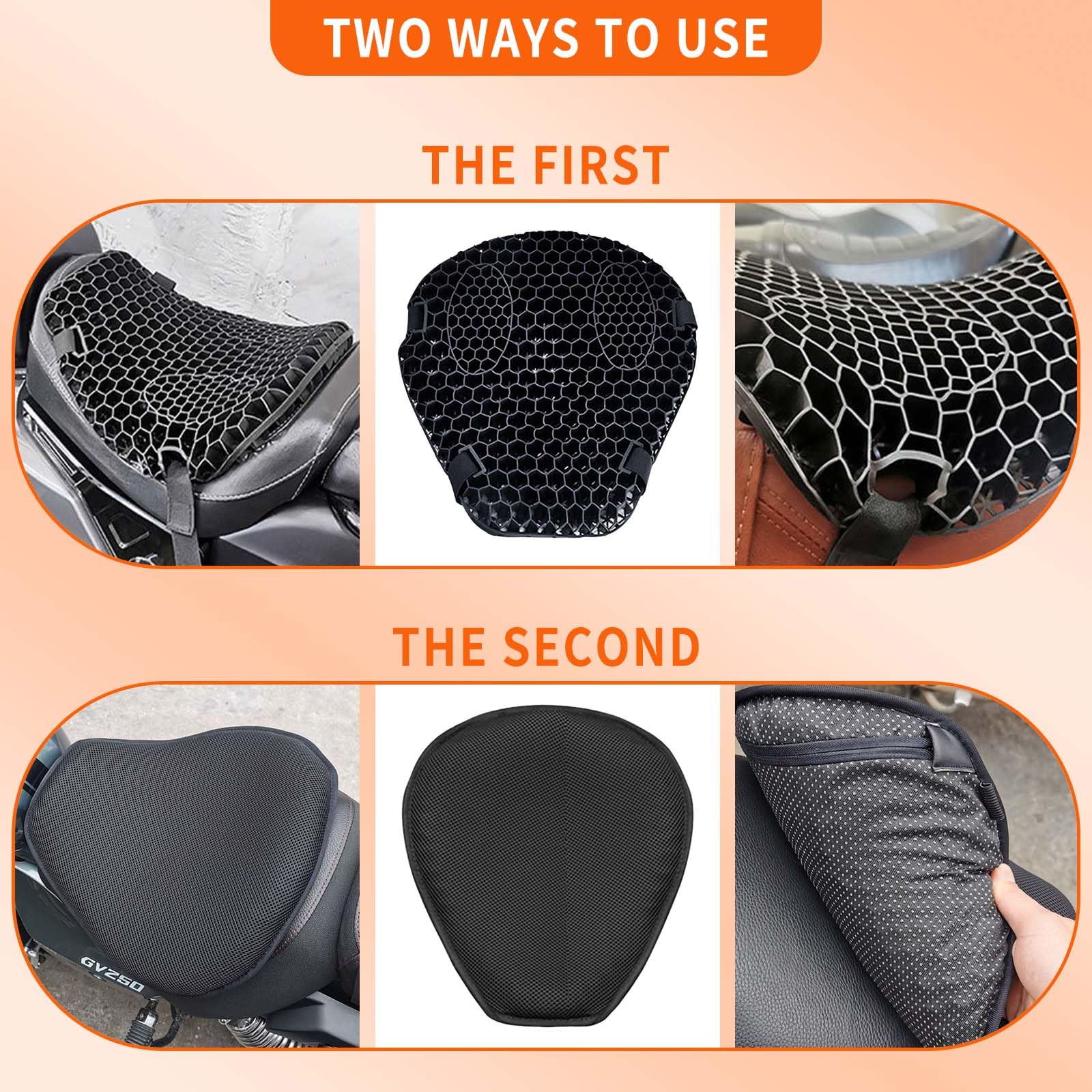 OSAN Cuscino Sedile Motociclo Con 6 Ventose - Universale Per Harley, Yamaha, Honda, Suzuki, Kawasaki
