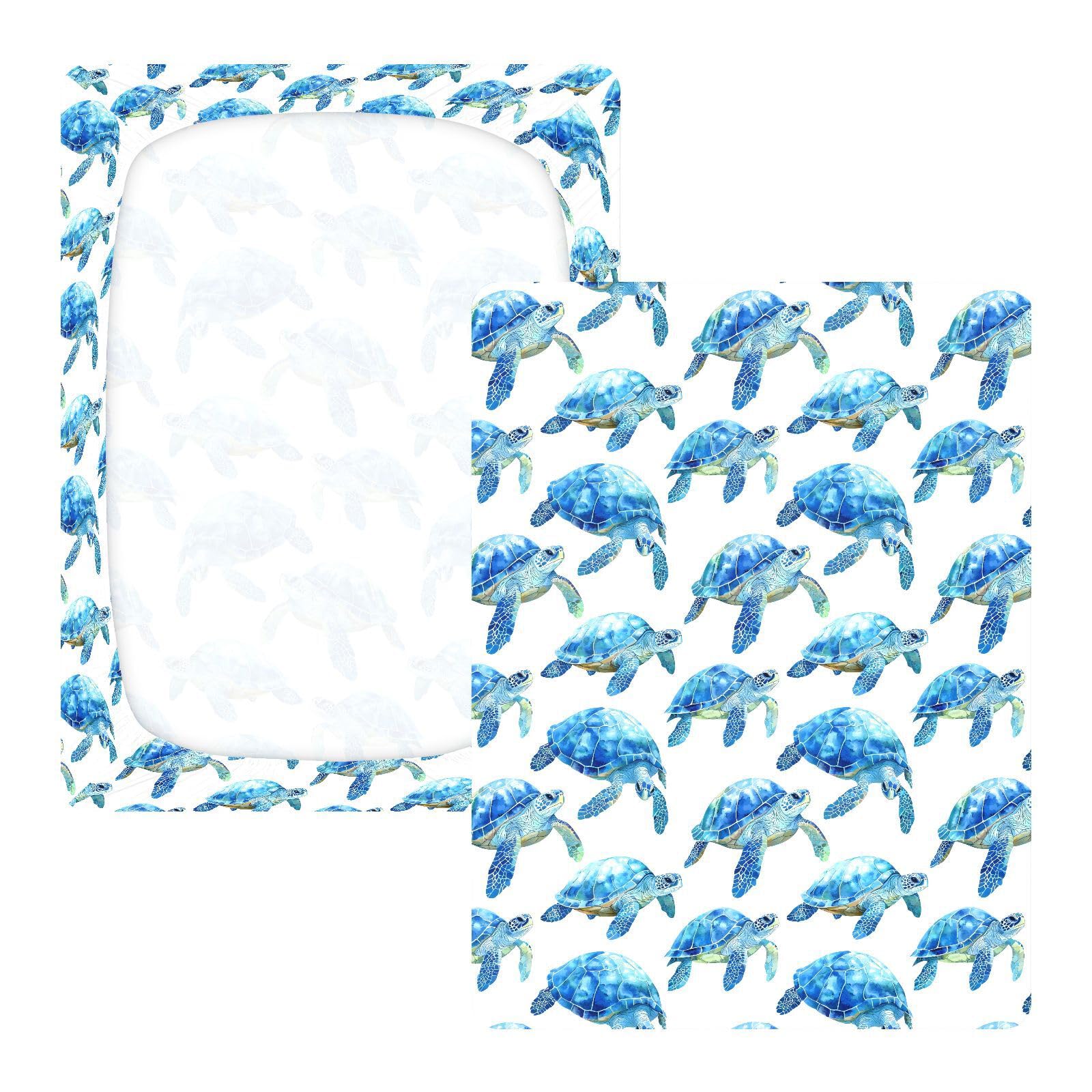Big Turtle Blue P Babybettlaken für Jungen und Mädchen, weiche Kleinkinder, Standardmatratze, Spannbetttuch, 71,1 x 132,1 cm