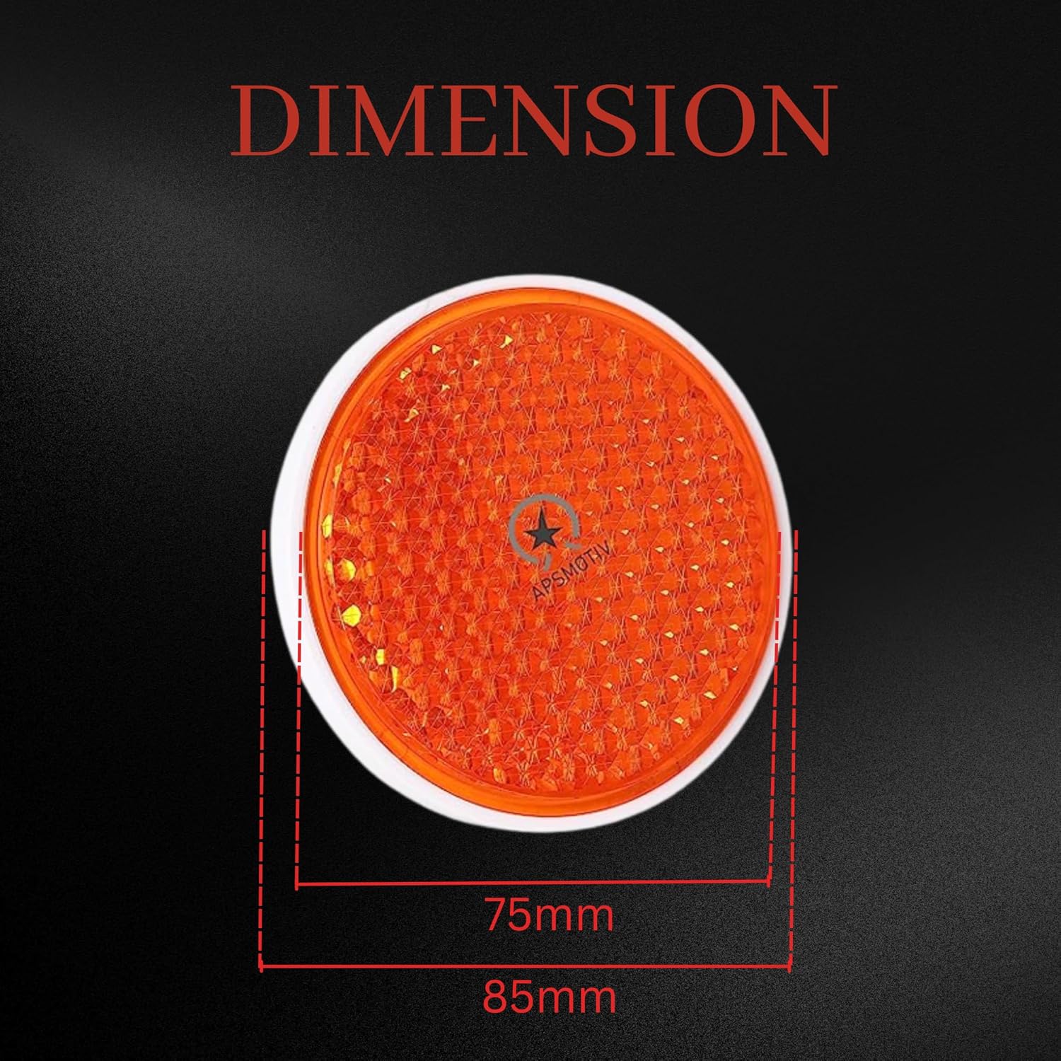 2Pc Yellow Round 3" Reflectors with Center Mounting Enhance Safety for Trucks Trailers Tuk Tuks Automobiles Boats Mailboxes Perfect Reflectors and Semi Trailers