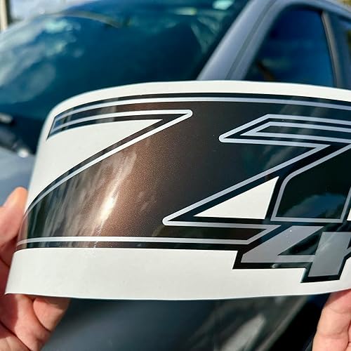 Miniatura 3 de GOLD HOOK Z71 - Calcomanías para camiones, Chevy Silverado z71 Off Road (2007-2013), juego de 2, serie premium (acabado metálico negro)