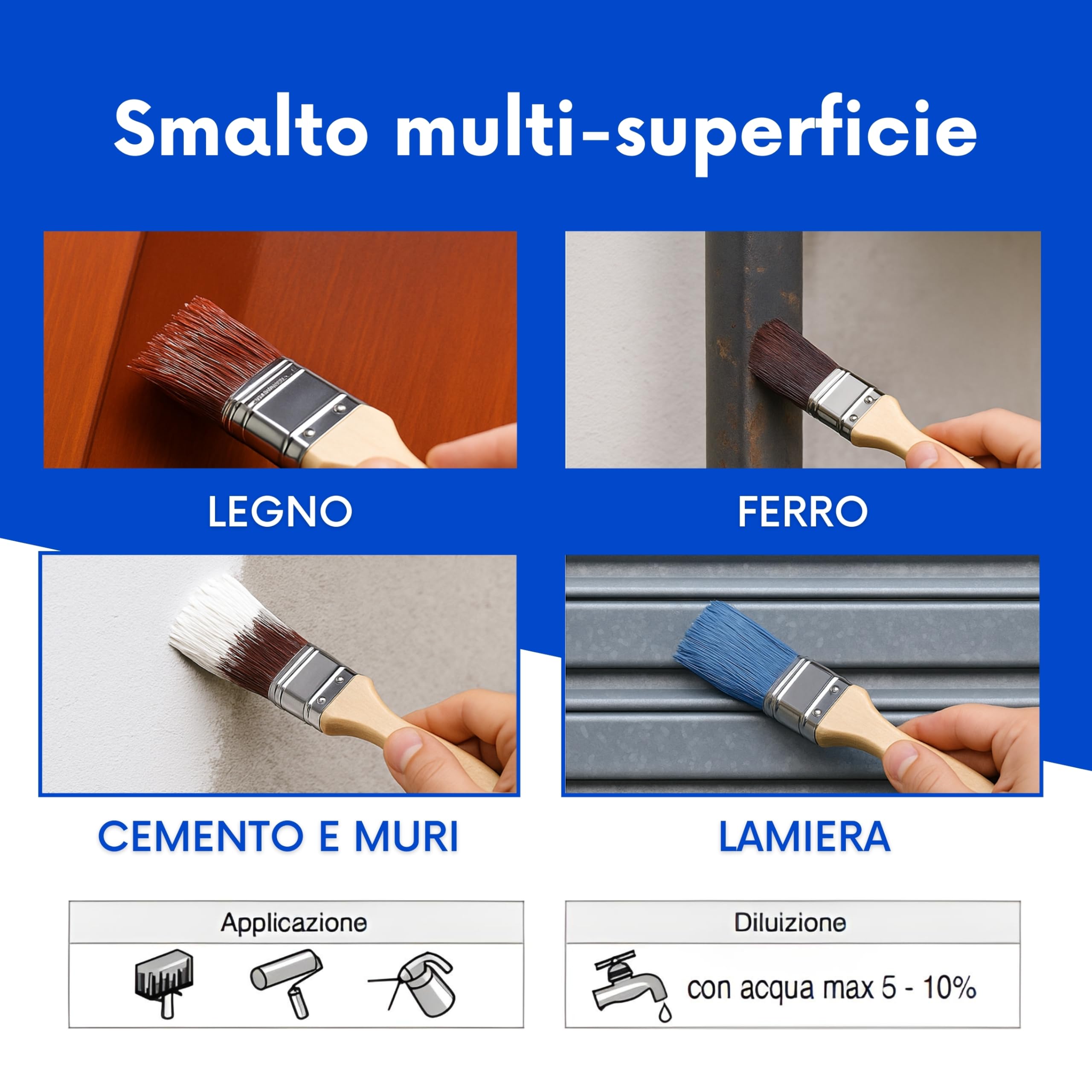 laiv Smalto Acrilico all'Acqua per Interni ed Esterni – 2,5 LITRI - Inodore, Rapida Essiccazione, Non Infiammabile – Uso Professionale Ecologico - Hydrolac - Nero Satinato