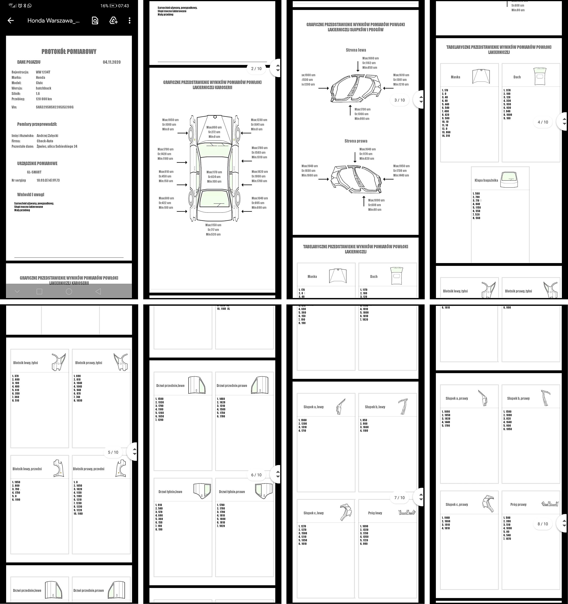Miernik grubości lakieru GL-SMART-8 (PL/EN/DE) | Aplikacja mobilna Android, iOS | Sonda wbudowana ruchoma | Grubościomierz lakieru samochodowego | Tester lakieru | Miernik grubości farby na samochodzie | Stal, stal ocynkowana, aluminium | Asystent Pomiaru