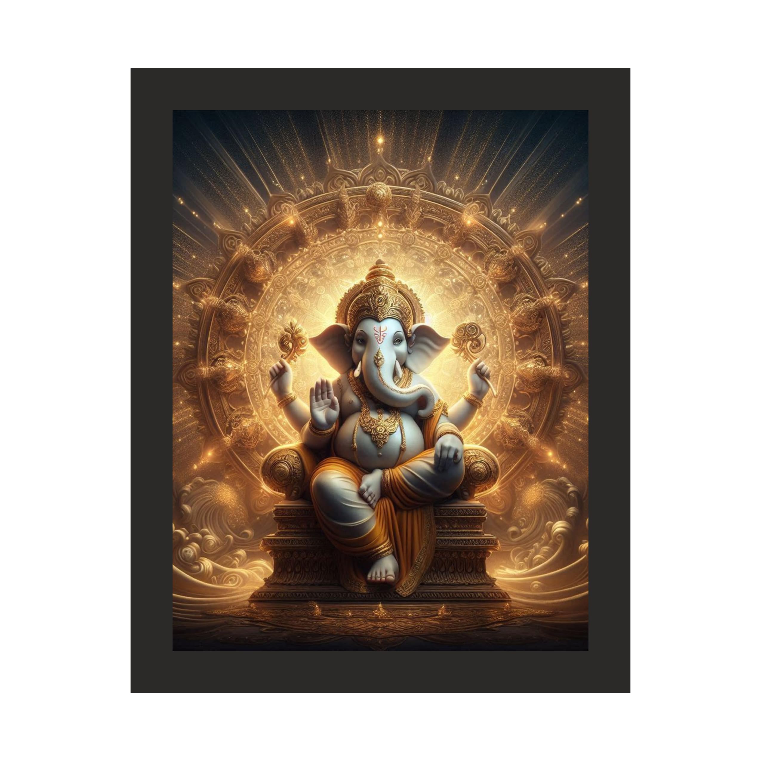 Golden Mandala Ganesha: 12x15