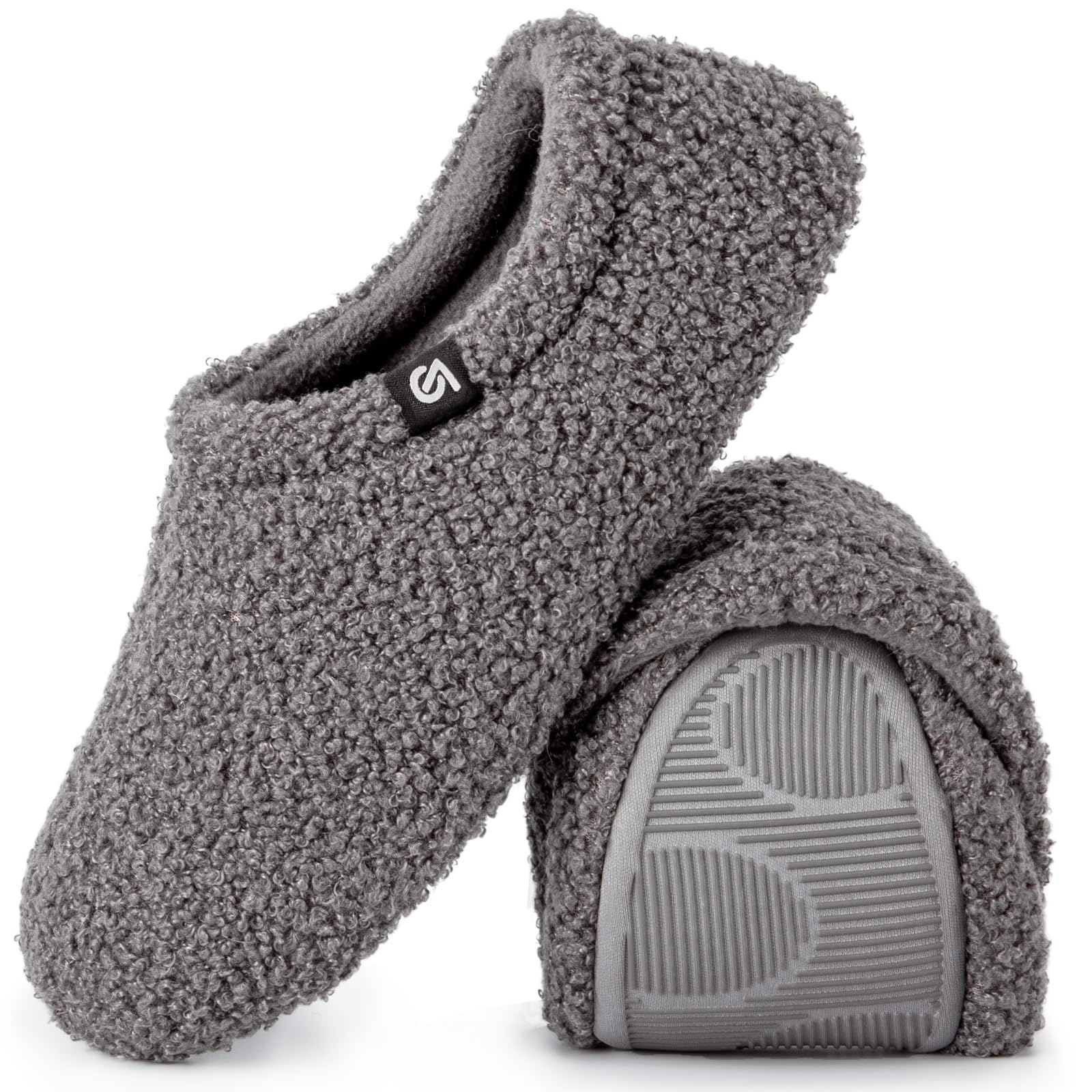 VeraCosy Damen Memory Foam Filz Hausschuhe Geschlossener Ferse Pantoffeln Mit Polarvlies-Futter