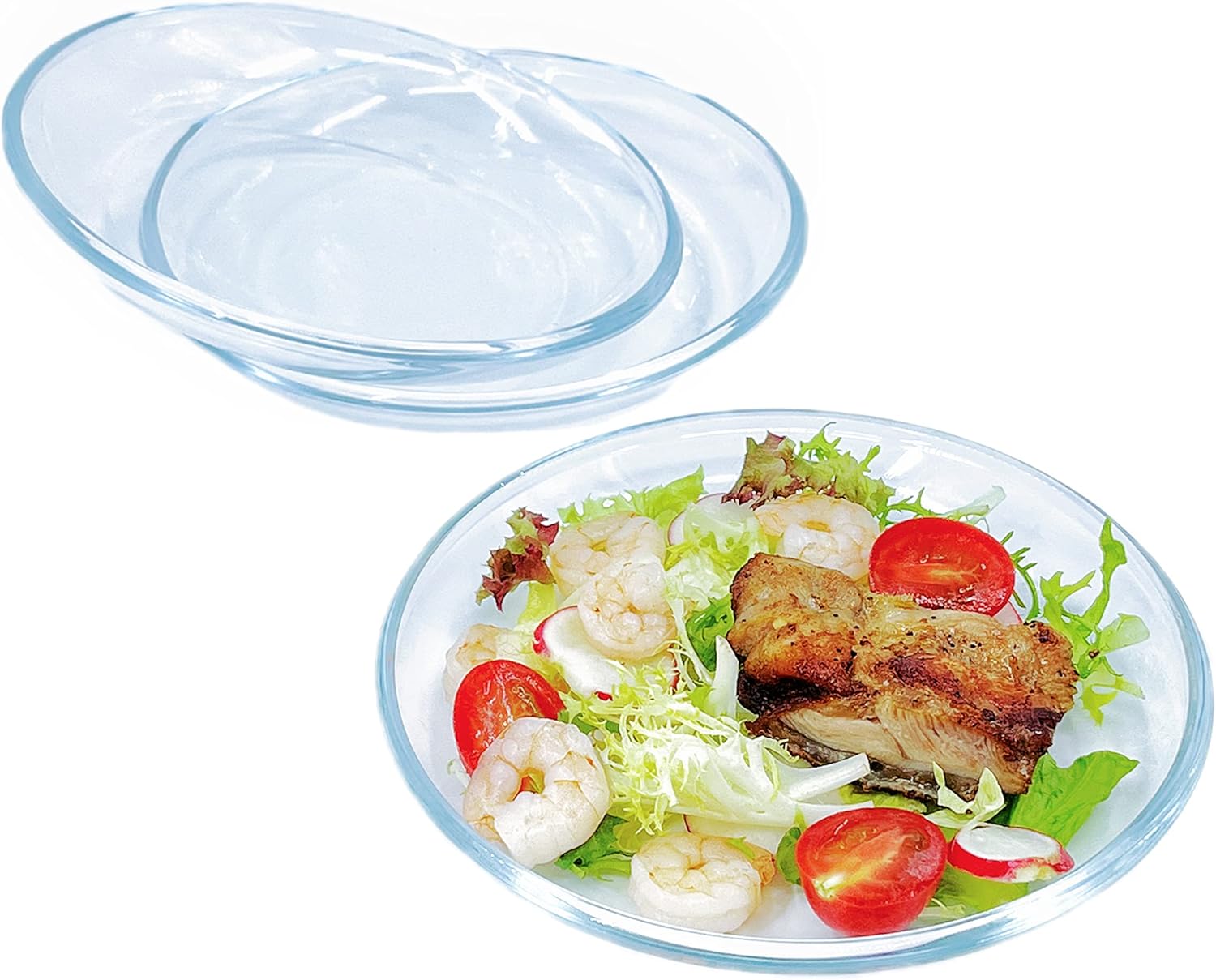 FORVINO Clear Tempered Glass Dessert and Salad Plates 7Inch Round Plates for