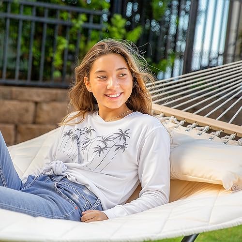 Miniatura 2 de ANOW Hamaca para exteriores con soporte de acero resistente de 12 pies, hamaca para dos personas con soporte incluido, capacidad de peso de 450