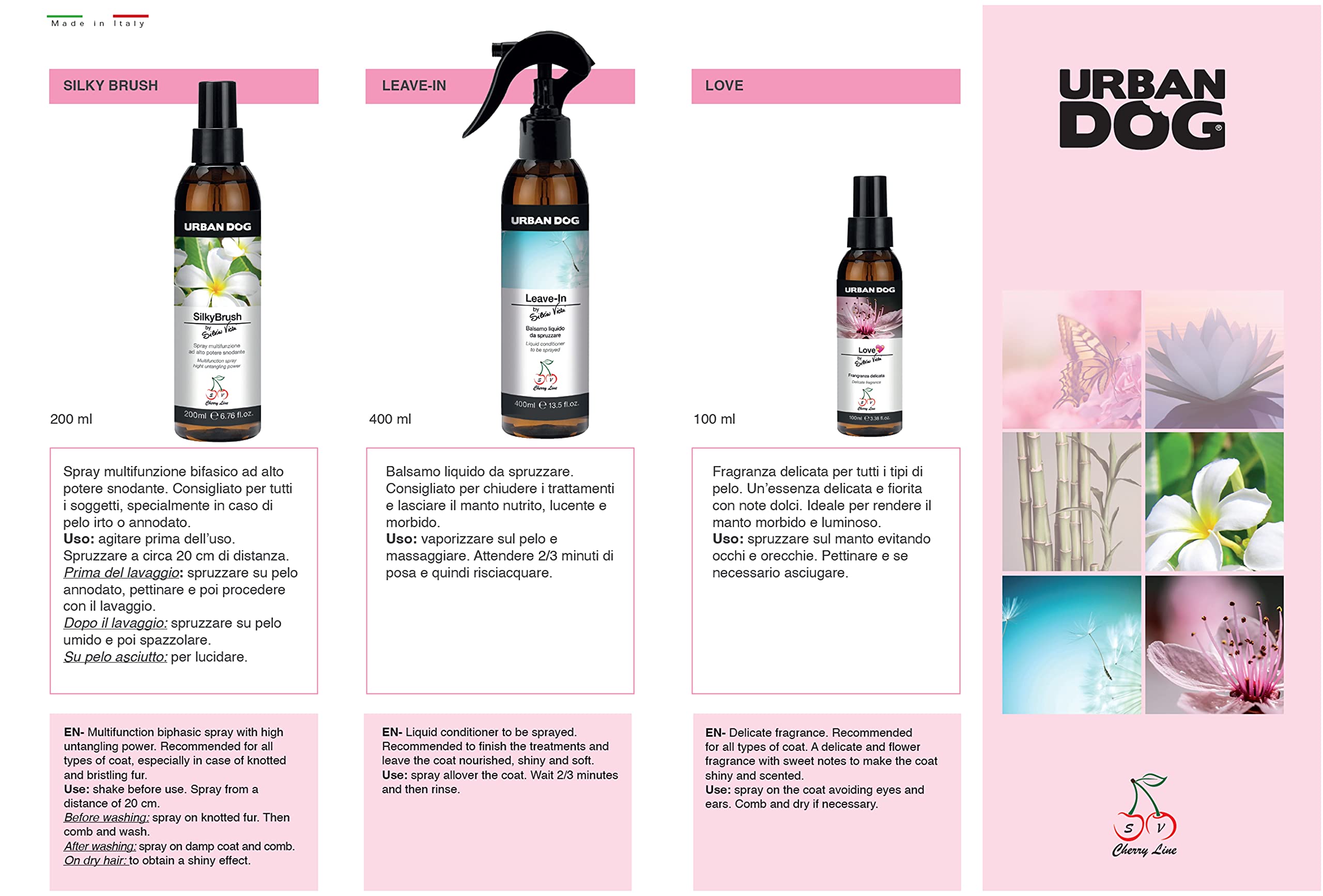 Urban Dog │ Silky Brush │ 200 ml | Spray para Perros, multifunción con Alto Poder desenredante