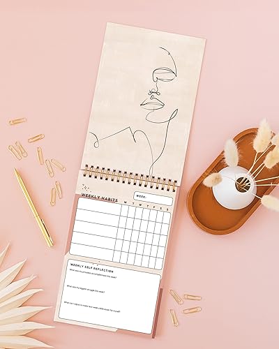 Miniatura 6 de I Know Collection Diario semanal de seguimiento de hábitos, planificador de objetivos de 17 semanas y diario de cuidado personal, rastreador de