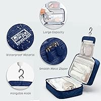 Vista 5 de Bolsa de aseo colgante, bolsa de viaje de gran capacidad para artículos de tocador, tela Oxford impermeable, organizador de maquillaje, bolsa