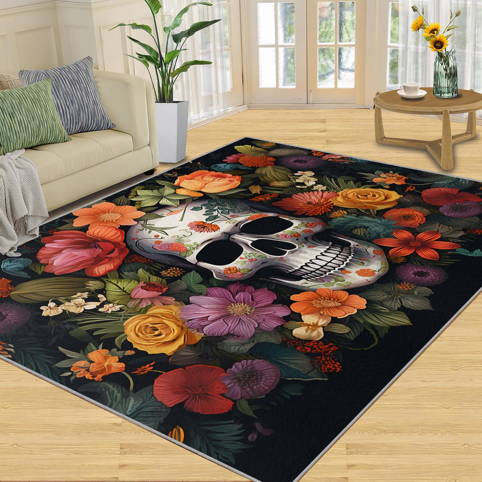 Amazon.com: Skull Rug - 5x6 Rug - Gothic Rugs for Bedroom, Horror