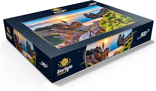 Miniatura 5 de Camilo Beach (Praia Do Camilo) con mar turquesa en el fondo, Lagos, Algarve, Portugal - Rompecabezas premium de 500 piezas para adultos