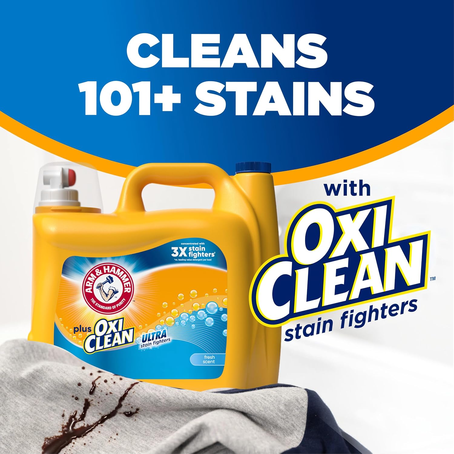ARM & HAMMER Plus OxiClean Ultra Stain Fighters Liquid Laundry Detergent photo 6
