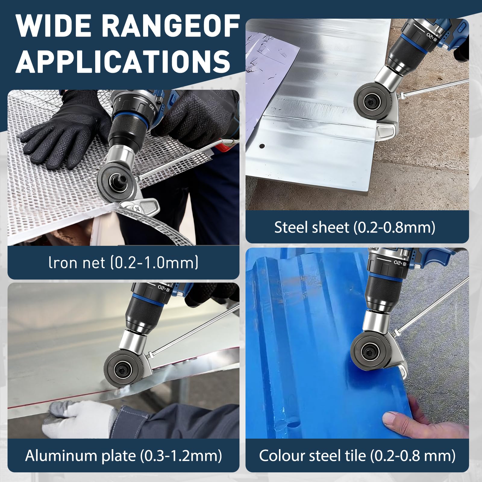 Metal Nibbler Drill Attachment - Cut Sheet Metal Easily -3