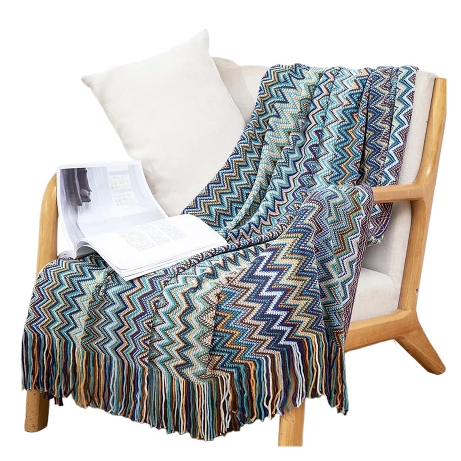 WJIAYAO beach blanket Bohemian Summer Knit Throw - Lightweight Aircon Blanket for Office Nap, Sofa & Bedspread Decor | Cover & Bed Ru