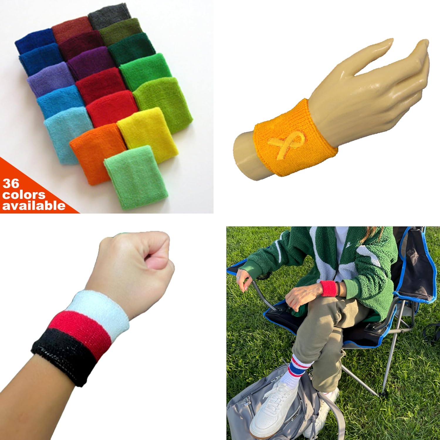 Couver Headband & Wristbands Set(3pc) – Ultra Absorbent Cotton Terry Cloth Athletic for Tennis, Basketball, Gym & Running - Image 6