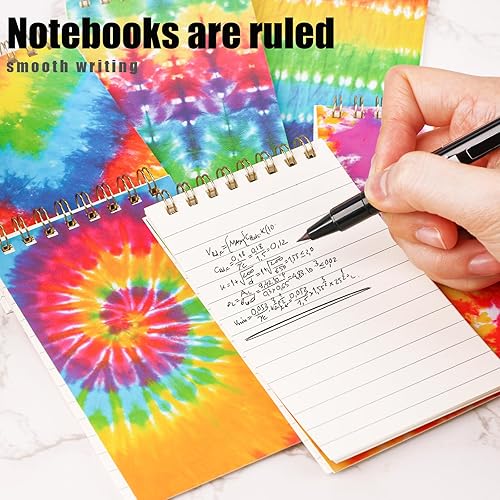 Miniatura 2 de Koogel 32 mini cuadernos en espiral, cuadernos de bolsillo de 3 x 5 pulgadas, teñido anudado, bloc de notas a rayas para escuela, mujeres, viajes,